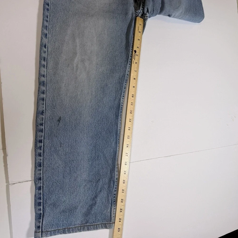 Levi's 505 Jeans Mens 36x30 Blue Denim Faded Distressed Regular Fit Straight Leg